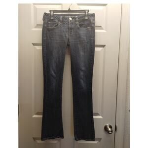 American Eagle Women's Size 6 Skinny Kick Flare Stretch Low Rise Blue Jeans